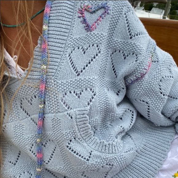 LOVESHACKFANCY SWEATER HOODIE - Picture 1 of 16